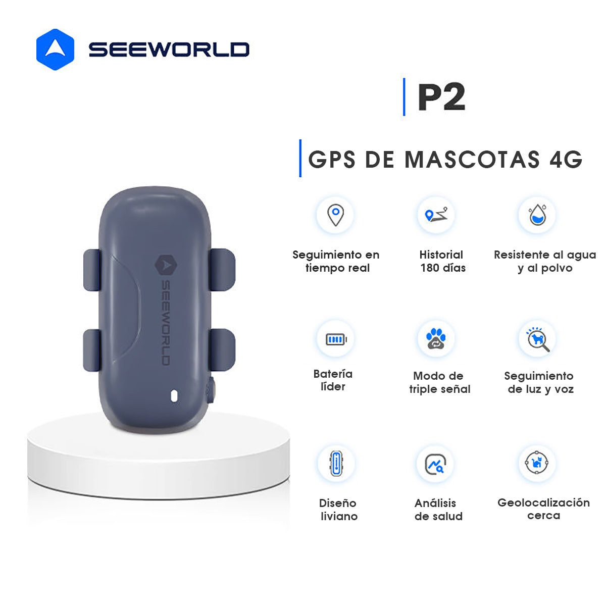 Collar SeeWorld Gps Rastreador Para Perro Gato Alerta Tiempo Real 4G